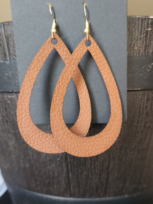 Hollow Teardrop Earrings - Caramel