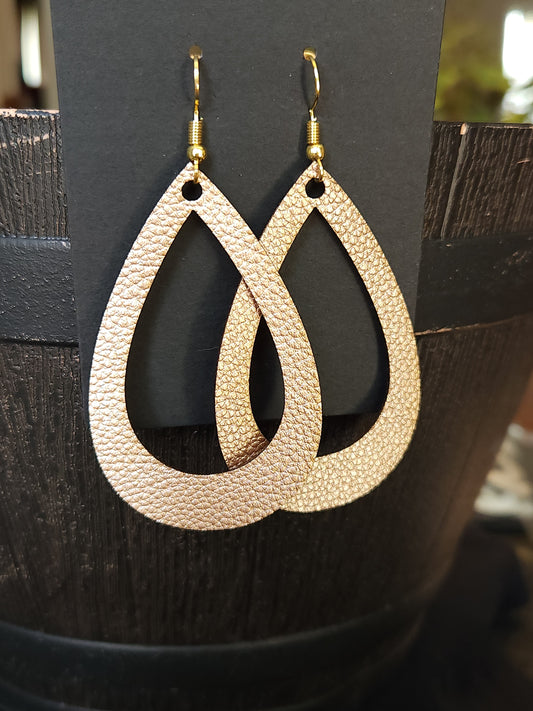 Hollow Teardrop Earrings - Gold