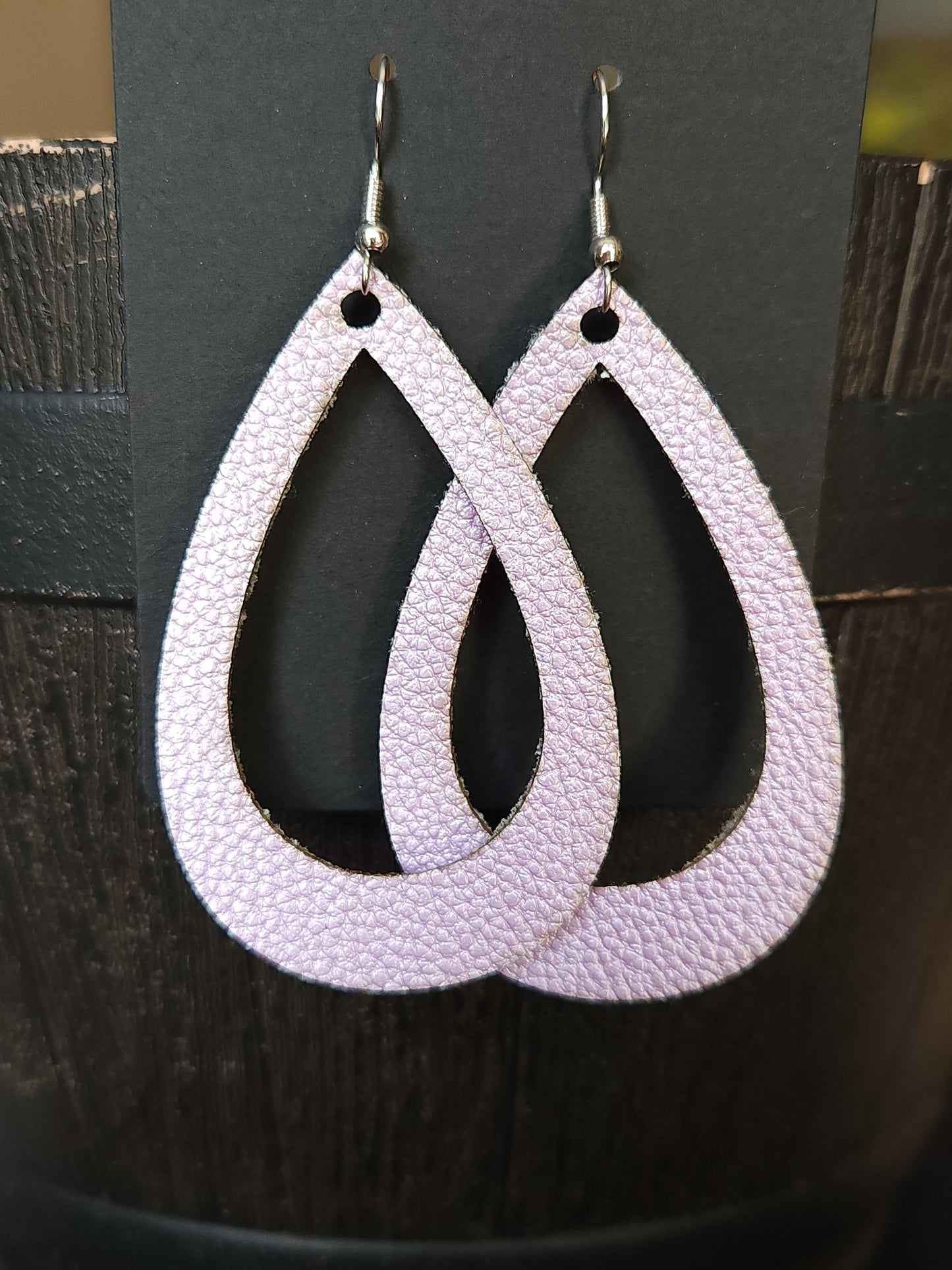 Hollow Teardrop Earrings - Lilac