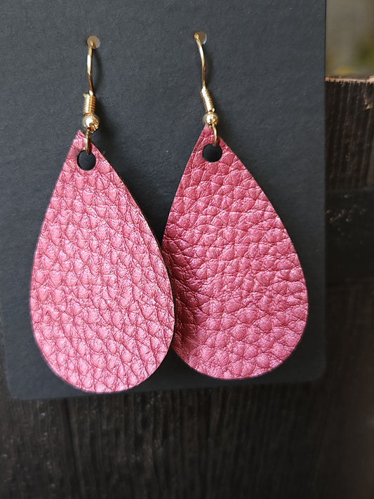 Small Teardrop Earrings - Burgundy