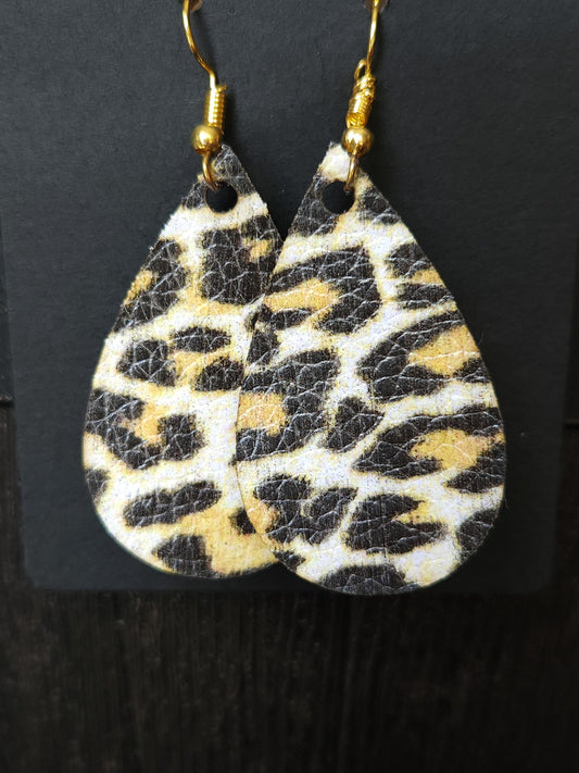 Small Teardrop Earrings - Cheetah