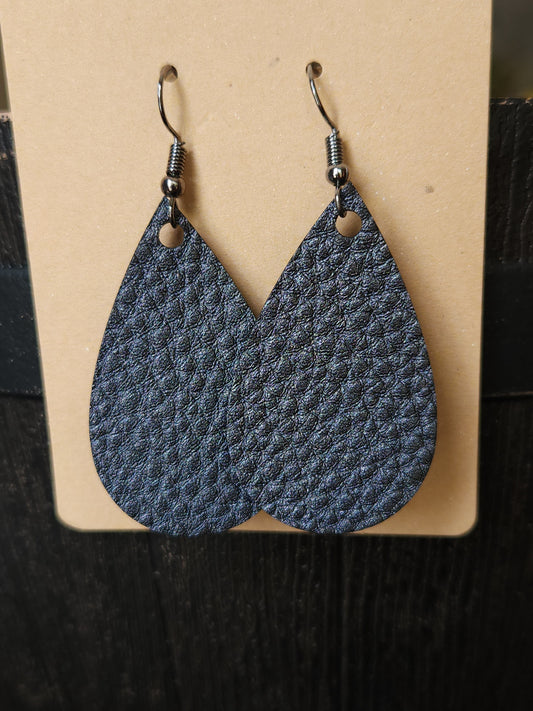 Small Teardrop Earrings - Dark Gray