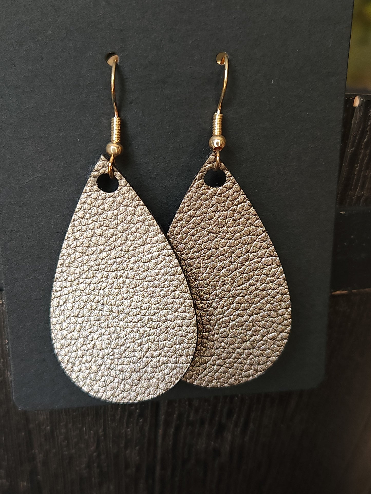 Small Teardrop Earrings - Gray